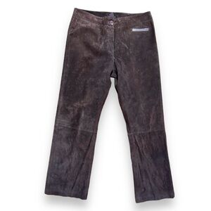 Provence d'amour Dark Brown Suede Boot Cut Pants Women’s Size 12 Leather Western